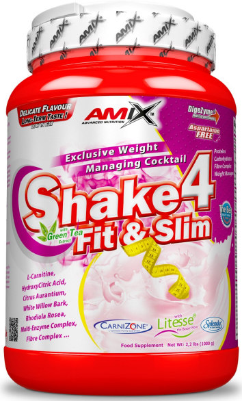 Proteinový nápoj v prášku Amix Shake 4 Fit&Slim 500g banán