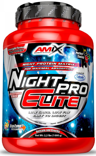 Syrovátkový proteinový prášek Amix Night PRO Elite 1kg čokoláda