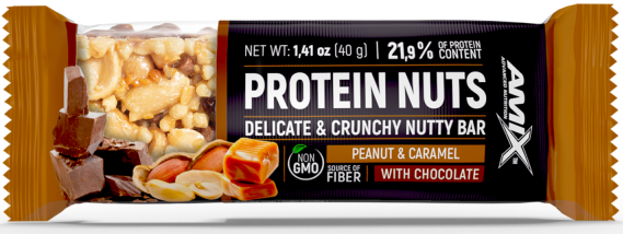 Proteinová tyčinka s oříšky Amix Protein Nuts 40g arašíd karamel