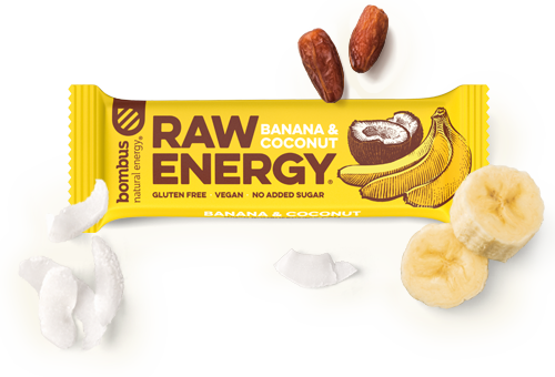 Energetická tyčinka Bombus Raw Energy banán a kokos