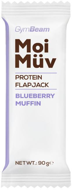 Proteinová tyčinka GymBeam Flapjack 90 g borůvkový muffin