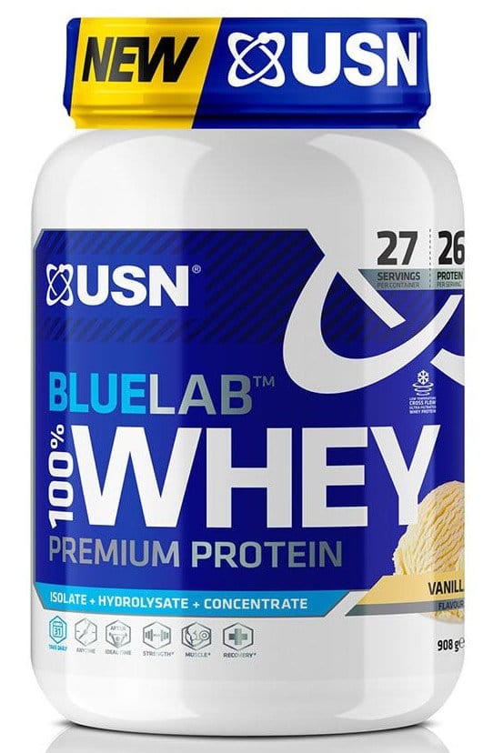 Syrovátkový proteinový prášek USN 100 % Premium BlueLab 908 g vanilka
