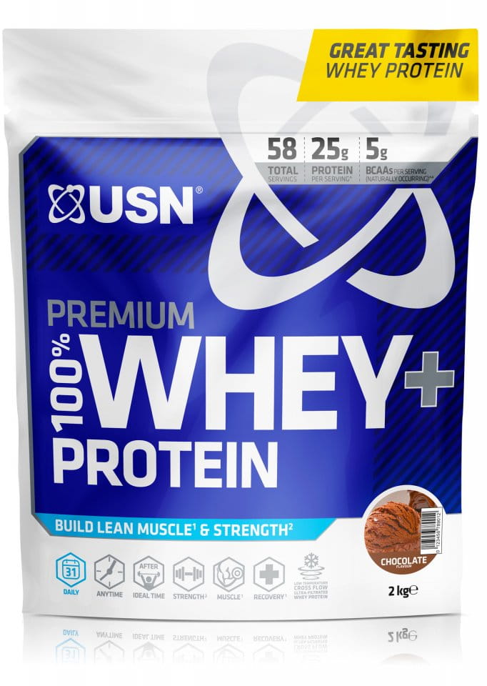 Syrovátkový proteinový prášek USN 100 % Premium 2 kg čokoláda