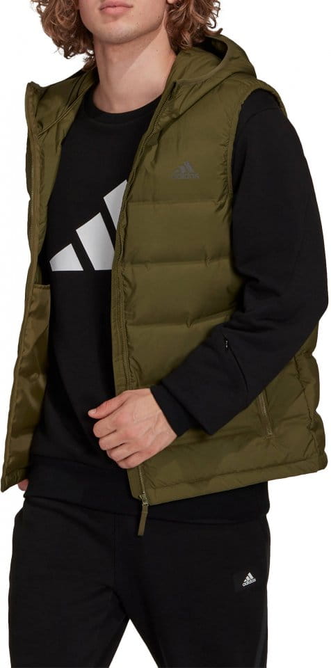Pánská vesta s kapucí adidas Helionic Hooded Down