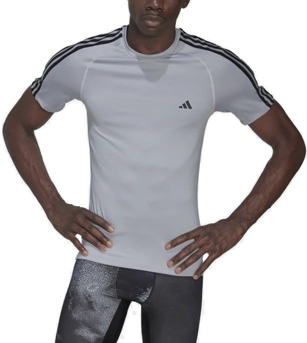 Pánské tréninkové tričko s krátkým rukávem adidas Techfit 3 Stripes