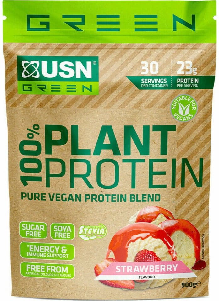 Rostlinný proteinový prášek USN 100 % Plant 900 g jahoda